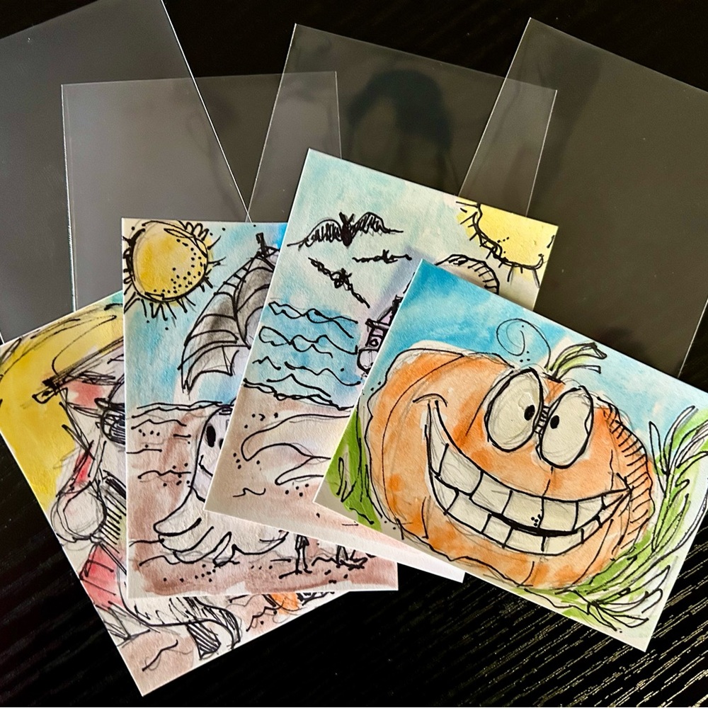 Colorful Cartoon Art Prints Set Trading Cards